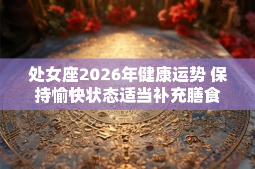 处女座2026年健康运势 保持愉快状态适当补充膳食