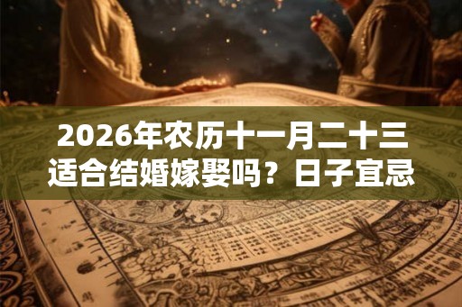2026年农历十一月二十三适合结婚嫁娶吗？日子宜忌如何？