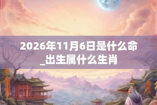 2026年11月6日是什么命_出生属什么生肖