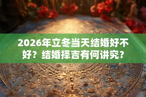 2026年立冬当天结婚好不好？结婚择吉有何讲究？