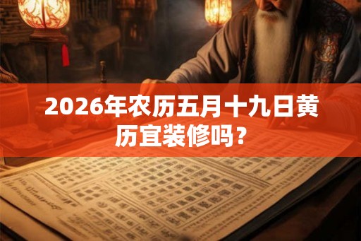 2026年农历五月十九日黄历宜装修吗? 2026年农历五月十九日黄历宜装修吗?