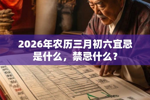 2026年农历三月初六宜忌是什么，禁忌什么？