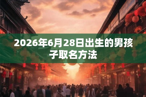 2026年6月28日出生的男孩子取名方法