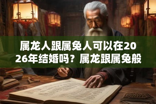 属龙人跟属兔人可以在2026年结婚吗？属龙跟属兔般配吗？