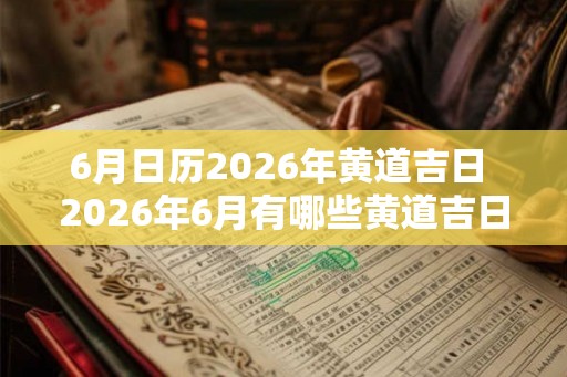 6月日历2026年黄道吉日 2026年6月有哪些黄道吉日