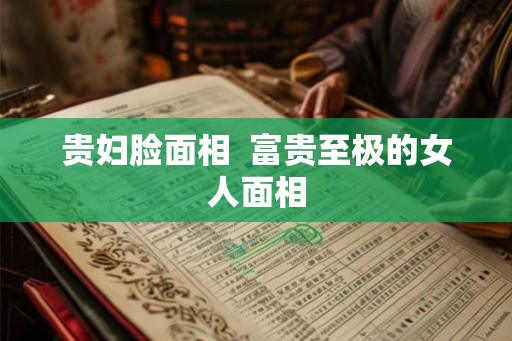 贵妇脸面相  富贵至极的女人面相