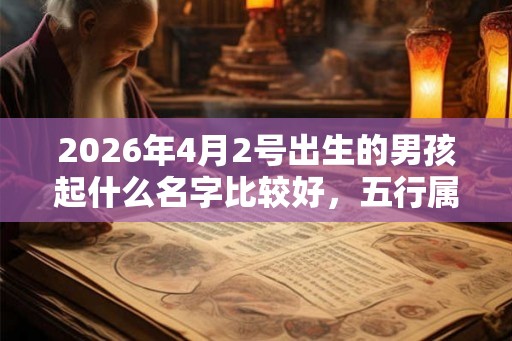 2026年4月2号出生的男孩起什么名字比较好，五行属什么