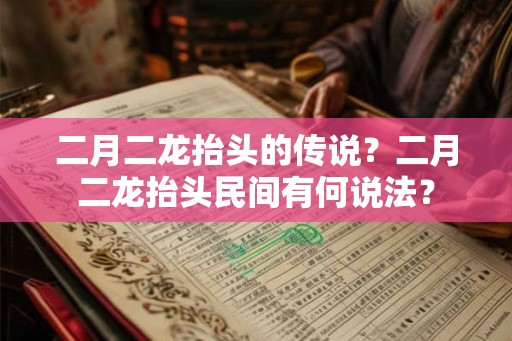 二月二龙抬头的传说?二月二龙抬头民间有何说法? 二月二龙抬头的传说?二月二龙抬头民间有何说法?
