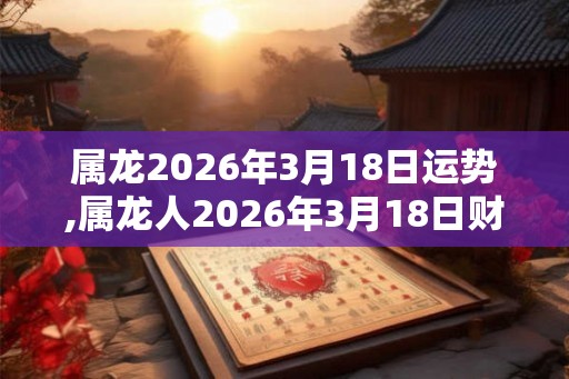 属龙2026年3月18日运势,属龙人2026年3月18日财运,生肖龙2026年3月18日运势 属龙2026年3月18日运势,属龙人2026年3月18日财运,生肖龙2026年3月18日运势