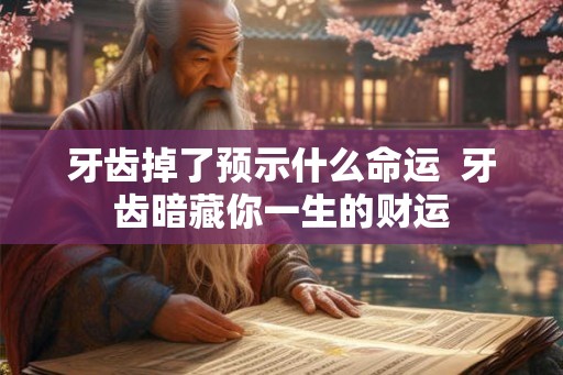 牙齿掉了预示什么命运  牙齿暗藏你一生的财运