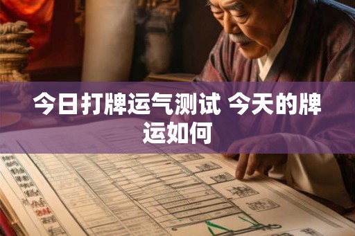 今日打牌运气测试 今天的牌运如何