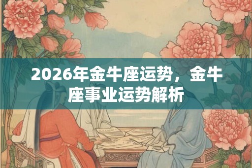 2026年金牛座运势,金牛座事业运势解析 2026年金牛座运势,金牛座事业运势解析