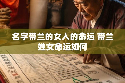名字带兰的女人的命运 带兰姓女命运如何