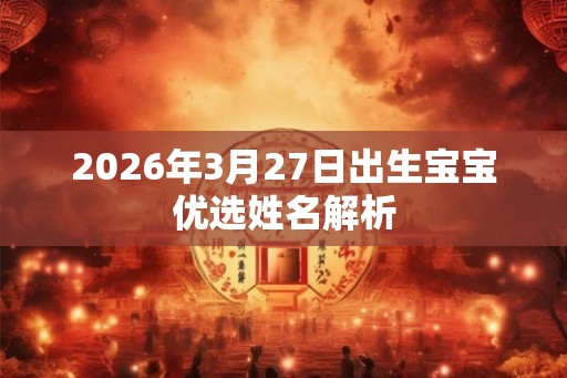 2026年3月27日出生宝宝优选姓名解析 2026年3月27日出生宝宝优选姓名解析