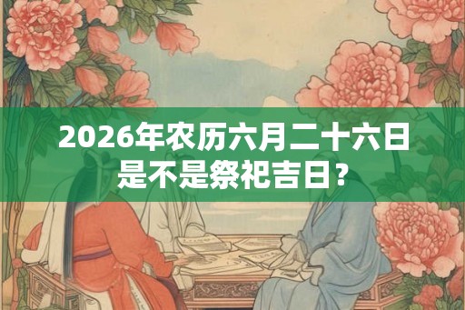 2026年农历六月二十六日是不是祭祀吉日？