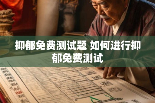 抑郁免费测试题 如何进行抑郁免费测试