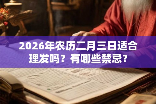 2026年农历二月三日适合理发吗？有哪些禁忌？