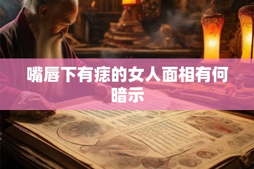 嘴唇下有痣的女人面相有何暗示