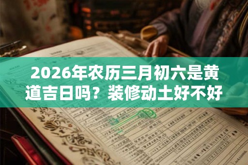 2026年农历三月初六是黄道吉日吗？装修动土好不好？