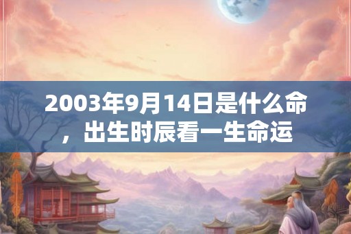 2003年9月14日是什么命，出生时辰看一生命运