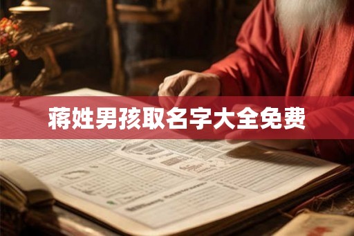 蒋姓男孩取名字大全免费