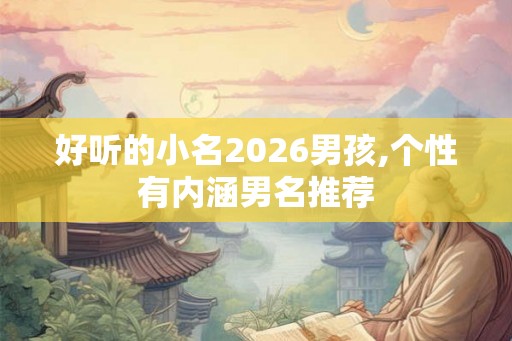 好听的小名2026男孩,个性有内涵男名推荐