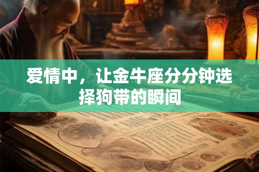 爱情中，让金牛座分分钟选择狗带的瞬间