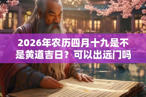 2026年农历四月十九是不是黄道吉日？可以出远门吗？