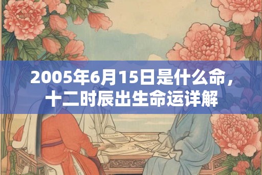 2005年6月15日是什么命，十二时辰出生命运详解