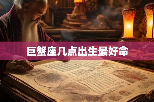 巨蟹座几点出生最好命