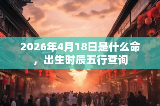 2026年4月18日是什么命，出生时辰五行查询
