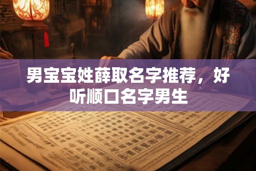 男宝宝姓薛取名字推荐,好听顺口名字男生 男宝宝姓薛取名字推荐,好听顺口名字男生