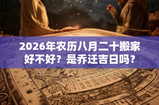 2026年农历八月二十搬家好不好？是乔迁吉日吗？