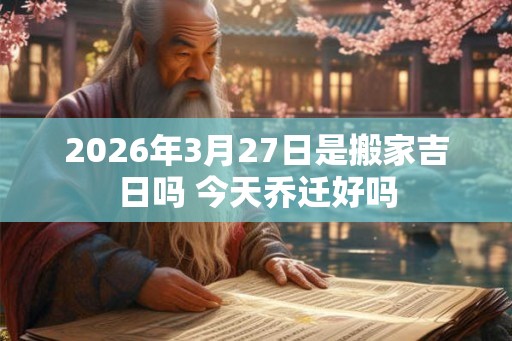 2026年3月27日是搬家吉日吗 今天乔迁好吗