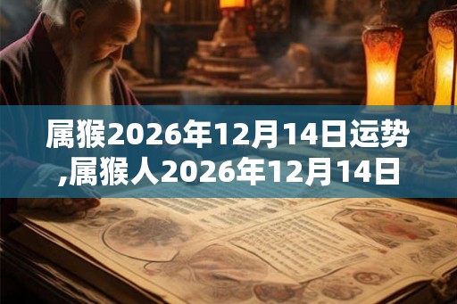 属猴2026年12月14日运势,属猴人2026年12月14日财运,生肖猴2026年12月14日运势