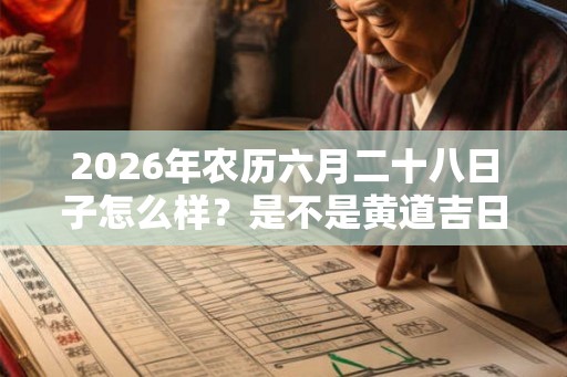 2026年农历六月二十八日子怎么样？是不是黄道吉日？