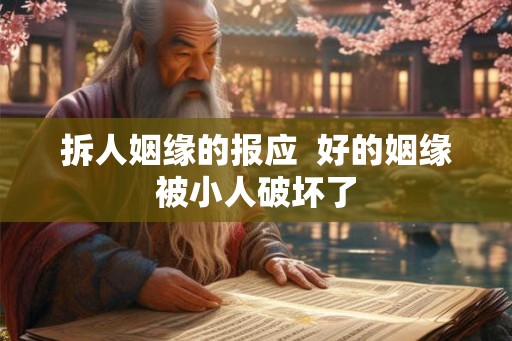拆人姻缘的报应  好的姻缘被小人破坏了