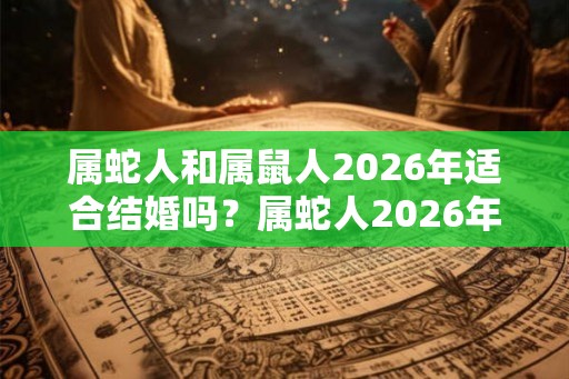 属蛇人和属鼠人2026年适合结婚吗？属蛇人2026年运势如何？