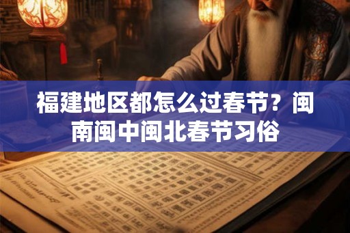 福建地区都怎么过春节？闽南闽中闽北春节习俗