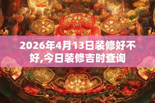 2026年4月13日装修好不好,今日装修吉时查询 2026年4月13日装修好不好,今日装修吉时查询