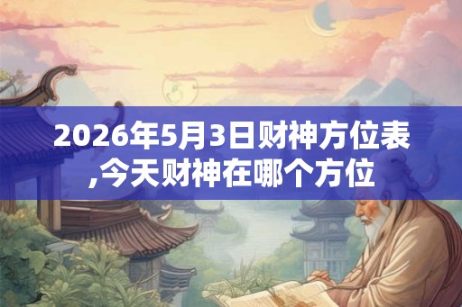 2026年5月3日财神方位表,今天财神在哪个方位