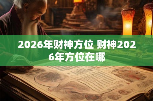 2026年财神方位 财神2026年方位在哪