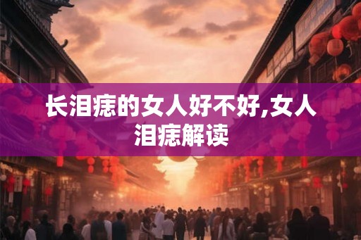 长泪痣的女人好不好,女人泪痣解读