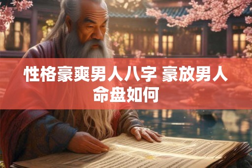 性格豪爽男人八字 豪放男人命盘如何