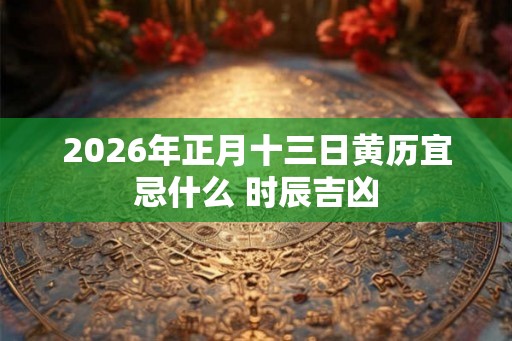 2026年正月十三日黄历宜忌什么 时辰吉凶