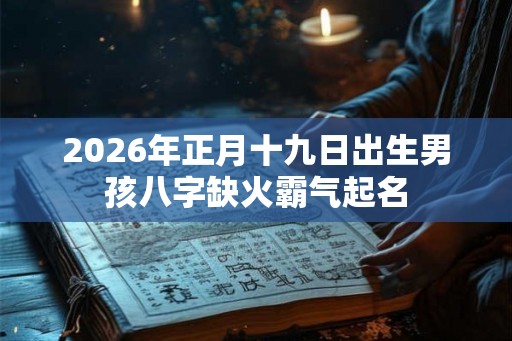 2026年正月十九日出生男孩八字缺火霸气起名