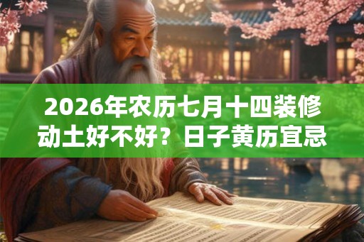 2026年农历七月十四装修动土好不好？日子黄历宜忌如何？