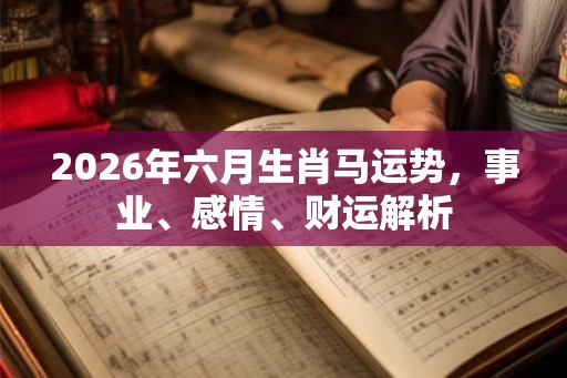 2026年六月生肖马运势,事业、感情、财运解析 2026年六月生肖马运势,事业、感情、财运解析