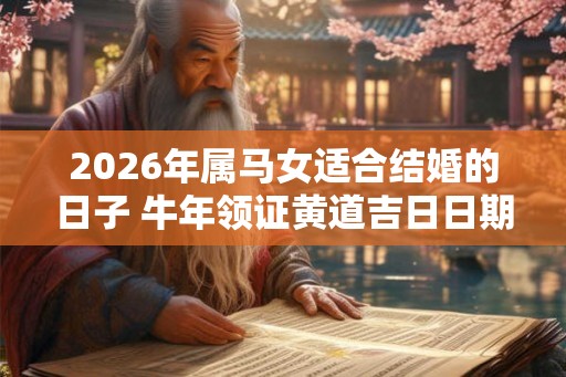 2026年属马女适合结婚的日子 牛年领证黄道吉日日期