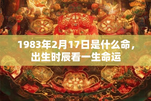 1983年2月17日是什么命，出生时辰看一生命运